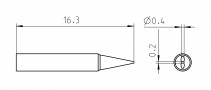 BEITELVORM STIFT RTP 004 S MS 0,4x0,2mm
