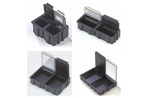  - SMD BOX CONDUCTIVE BLACK WITH CONDUCTIVE CLEAR LID 16x12x15mm N1-6-6-10-1LS