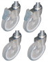 4 NOT ESD GREY CASTORS 125mm  (2 with brake)