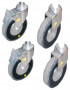 4 CONDUCTIVE CASTORS 125mm (2 with brake)