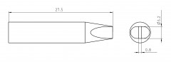 BEITELVORM STIFT RTU 032 S MS 3,2x0,8mm