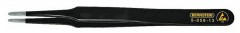 SMD TWEEZERS, 120 MM, FLAT, ROUNDED TIPS, 2.0 MM WIDTH, WITH ESD-COATING