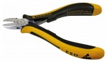 SIDE CUTTERS POLISHLINE, 120MM, WITH SLIM ROUNDED HEAD, DISSIPATIVE BICOLOURED HAND GUARD