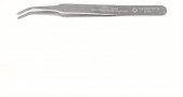 SMD TWEEZERS, 115MM, BENT, FLAT TIPS