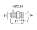 ELECTRO PJP - Douille femelle 4 mm - raccord filetage M6 avec écrous M6