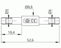 ELECTRO PJP - INSULATED FEMALE/FEMALE EXTENSION FOR D4 BANANA PLUG - IEC 1000V RED