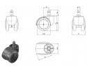  - CONDUCTIVE CASTOR (ESD), SELF-BRAKING, 50mm x1