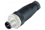 M12-A, metal locking, screw clamp/solder