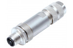 M12-T, screw clamp, iris spring, shieldable, for power supply