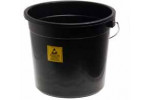 Bucket made of conductive polypropylene