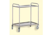 Stainless steel trolley with 2 shelves