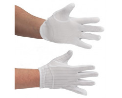 ESD textile gloves with PVC dots x10