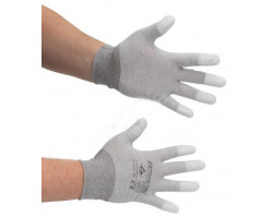 ESD nylon gloves with carbon and PU finger tips x10