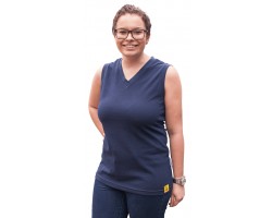 ESD T-SHIRT for ladies, without sleeves, slim-fitting