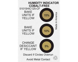 Colbalt-free humidity indicator card 5, 10, 15%
