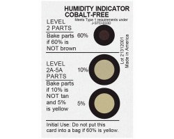 Colbalt-free humidity indicator card 5, 10, 60%