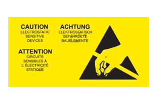  - Waarschuwingslabel ESD, meertalig