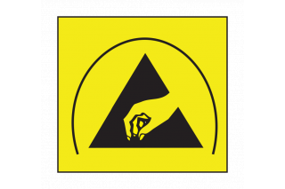 ITECO - Waarschuwingslabel zelfklevend ESD,  "PROTECTIVE" -symbool 