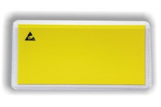 ITECO - Porte-étiquette adhésif avec étiquette intérieur jaune + symbole