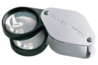 ESCHENBACH - Loupe pliante en métal 4x + 6x = 10x