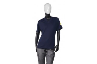 - ESD T-shirt korte mouwen, V-hals, zonder zak, vrouwelijk PS21
