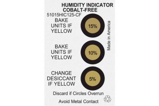  - Carte indicatrice d'humidité sans Cobalt 5, 10, 15%