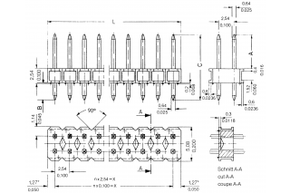  - Pin header 2 rows - straight