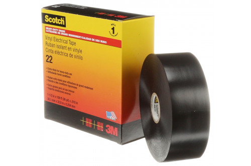 3M - SCOTCH 22 RUBAN ISOLANT ÉLECTRIQUE EN VINYLE, NOIRE, 38mm x 33m, 0,25mm