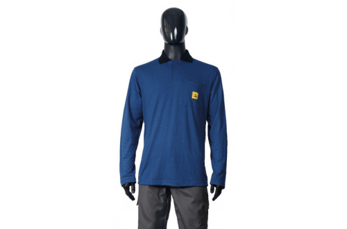  - ESD POLO-SHIRT LANGE MOUWEN PS21 GRIJS 4XL