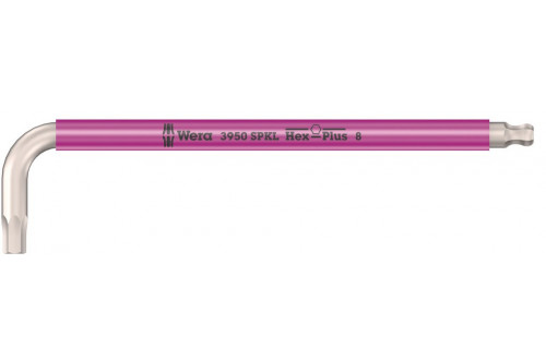 WERA - CLE MALE 3950 SPKL MÉTRIQUE HEX-PLUS ROSE 8,0x195mm