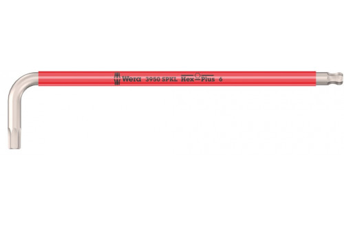 WERA - L-KEY 3950 SPKL METRIC HEX-PLUS RED 6,0x172mm
