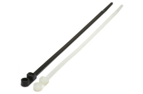 - 380x7.6mm NATURAL SCREW MOUNT CABLE TIES  x100