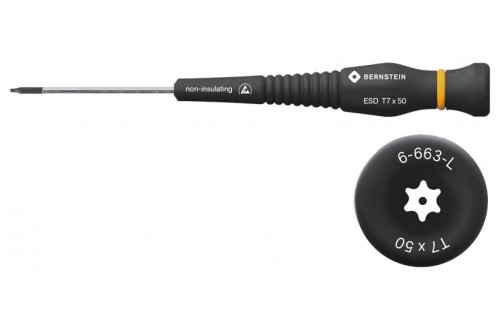 BERNSTEIN - TORX-SCREWDRIVER T7 WITH BORE-HOLE DISSIPATIVE HANDLE