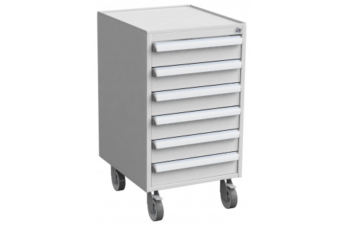  - DRAWER UNIT 45/66-1, ESD GREY, 6x100, WITH CASTORS