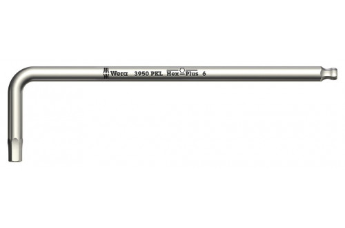 WERA - L-KEY 3950 PKL, METRIC, STAINLESS STEEL - HEX-PLUS 3,0x123mm