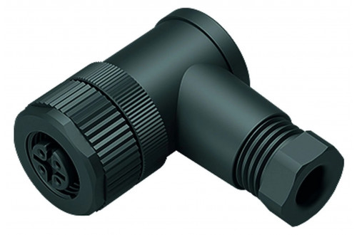 BINDER - M12-A, angled, plastic locking, screw clamp