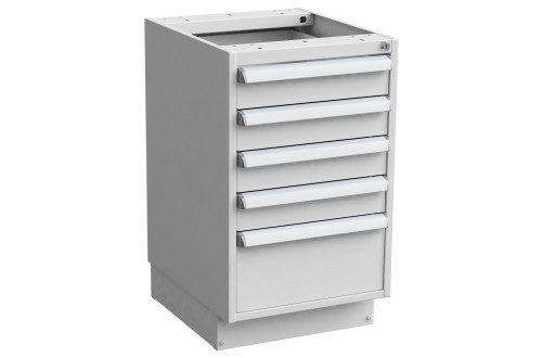  - DRAWER UNIT 45/66-5, ESD GREY, 4x100+1x200, WITH PLINTH