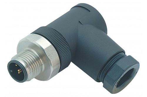 BINDER - M12-A, angled, screw clamp, stainless
