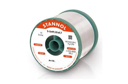 STANNOL - SOLDER WIRE TC Sn99,3Cu0,7 ALU1 3,5% (0,5mm-500g)