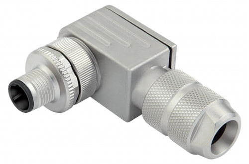 BINDER - M12-D, angled, crimp, shieldable