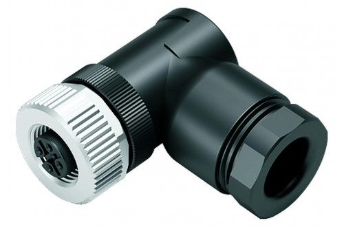 BINDER - M12-A, angled, duo, metal locking, screw clamp
