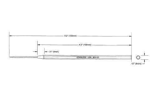  - Sonde droite ESD acier inoxidable