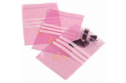  - PINK ESD BAG ZIPTOP 300G 152x203MM x100