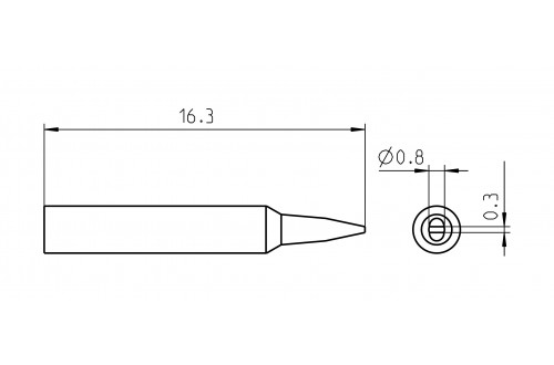 WELLER - BEITELVORM STIFT RTP 008 S MS 0,8x0,3mm