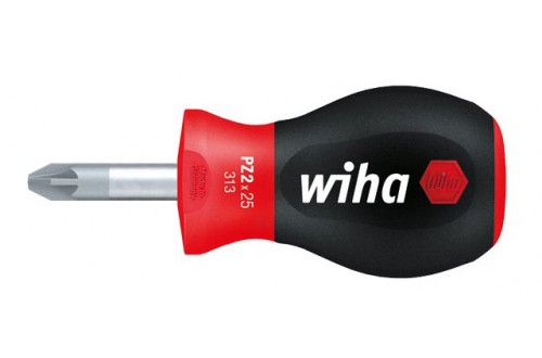 WIHA - Tournevis SoftFinish Pozidriv avec lame ronde courte