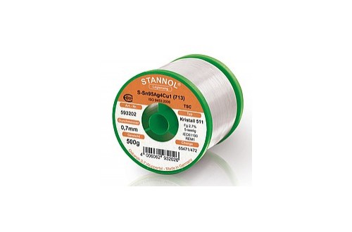 STANNOL - FIL A SOUDER FLOWTIN TSC305 Sn96,5Ag3Cu0,5 Kristall 511 3% (0,75mm-1000g)