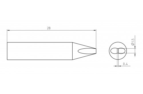 WELLER - TIP CHISEL RTU 015 S MS 1,5x0,4mm