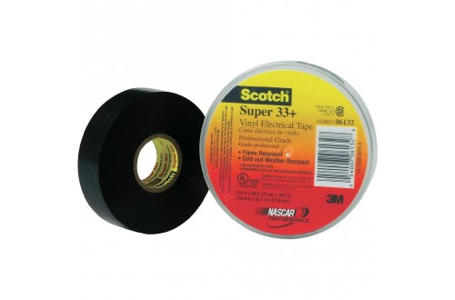 3M - SCOTCH SUPER 33+ VINYL ELECTRIC INSULATION TAPE, BLACK, 25mm x 33m, 0,18mm