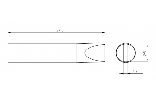 WELLER - BEITELVORM STIFT RTU 050 S MS 5,0x1,2mm