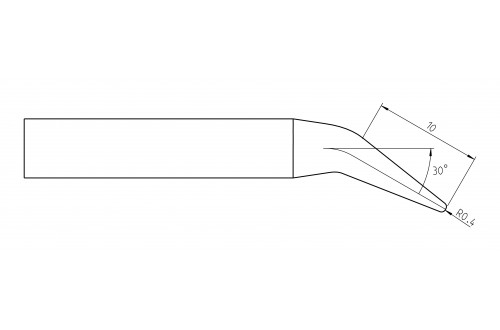 WELLER - TIP CONICAL BENT RTU 008 C X MS 0,8mm